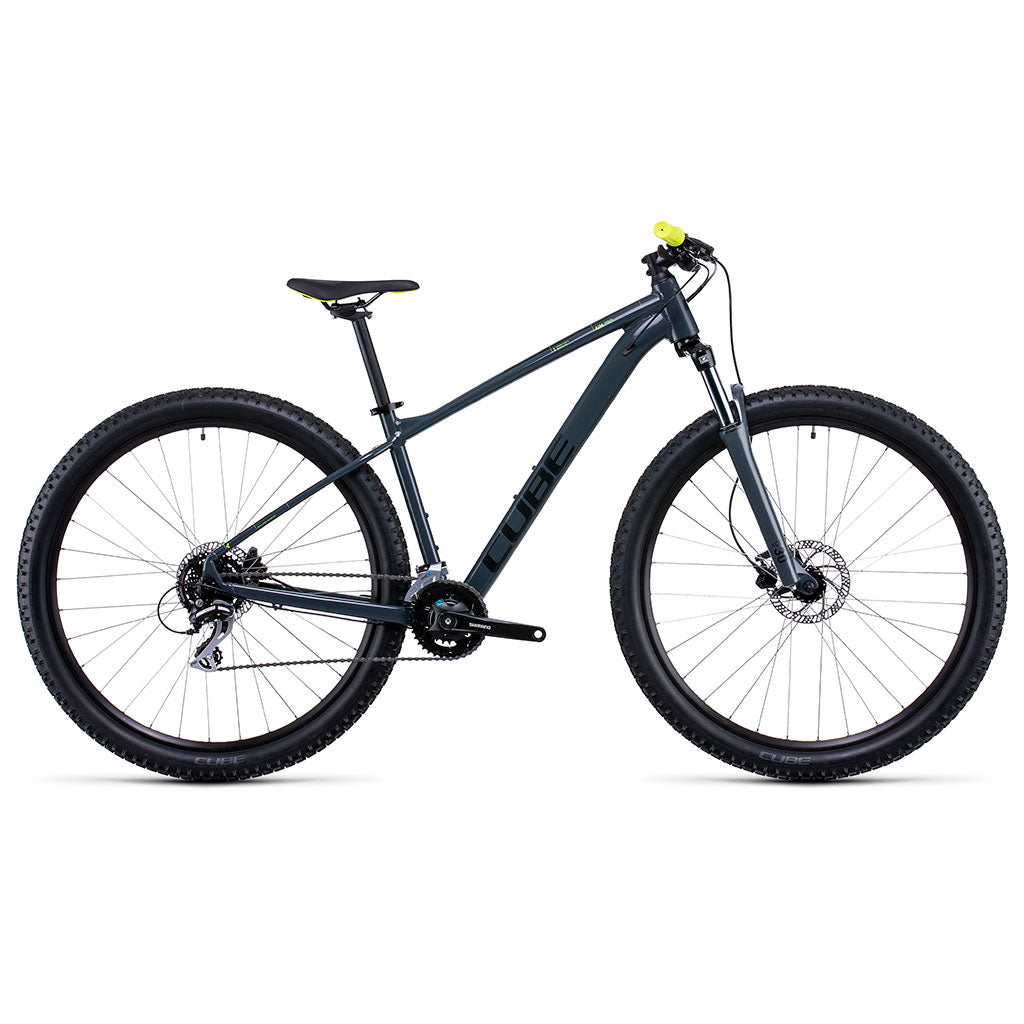 Bicicleta de montaña CUBE Aim PRO 2022 Grey'n'Flashyellow / Transmisión 2x8 velocidades
